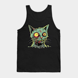 Creepy Cat Zombie Tank Top